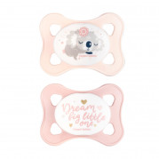 Cumlík Canpol Babies MINI silikónový, symetrický 0-2m 2ks/ružový